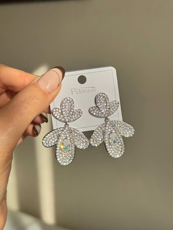 گوشواره جواهری طرح اشک