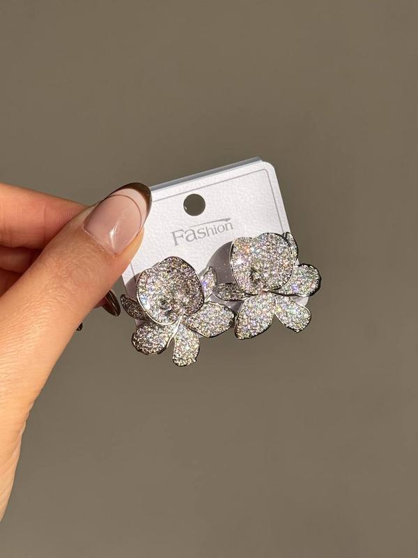 گوشواره جواهری طرح گل 3D