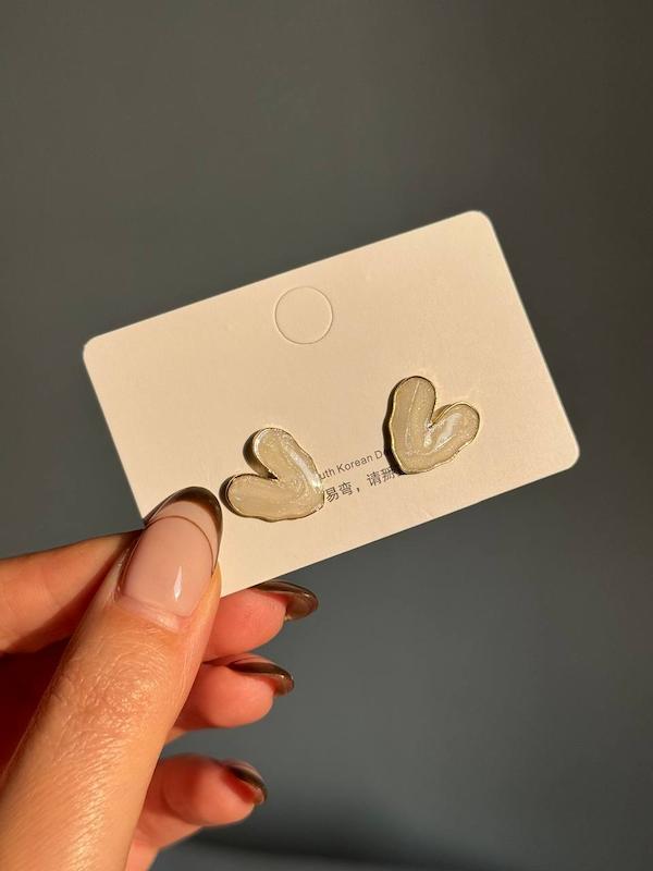 گوشواره قلب سنگ شاینی