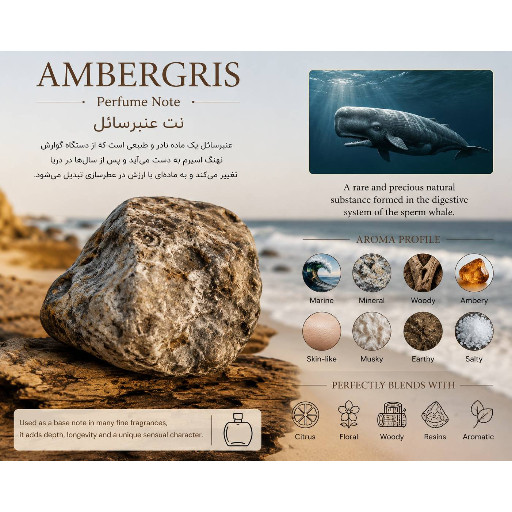نت عنبرسائل (Ambergris) در عطرسازی چیست؟