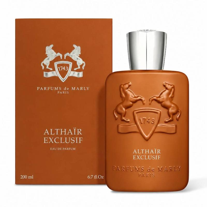 عطر مردانه Althaïr Exclusif Parfums de Marly با رایحه زعفران، آماره‌تو، پرالینه و وانیل بوربن