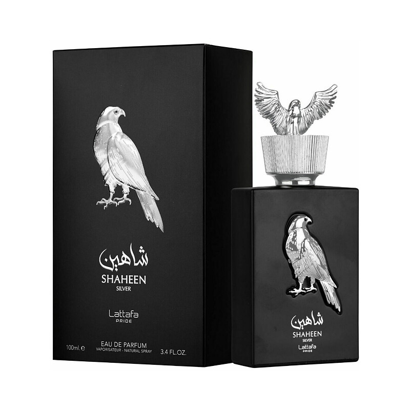 عطر ادکلن لطافه شاهین سیلور ادوپرفیوم مردانه-زنانه (مشابه رایحه کرید اونتوس) Lattafa Shaheen Silver Unisex EDP