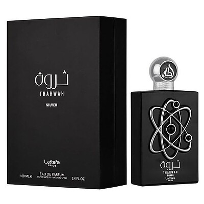 عطر ادکلن لطافه ثروت-ثروة سیلور ادوپرفیوم مردانه (مشابه رایحه ایو سن لورن وای له پارفوم مردانه) Lattafa Tharwah Silver for Men EDP