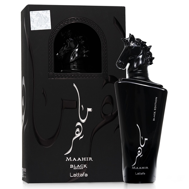 عطر ادکلن لطافه ماهر بلک ادیشن ادوپرفیوم مردانه-زنانه (مشابه رایحه مونتال وود آن فایر)Lattafa Maahir Black Edition Unisex EDP