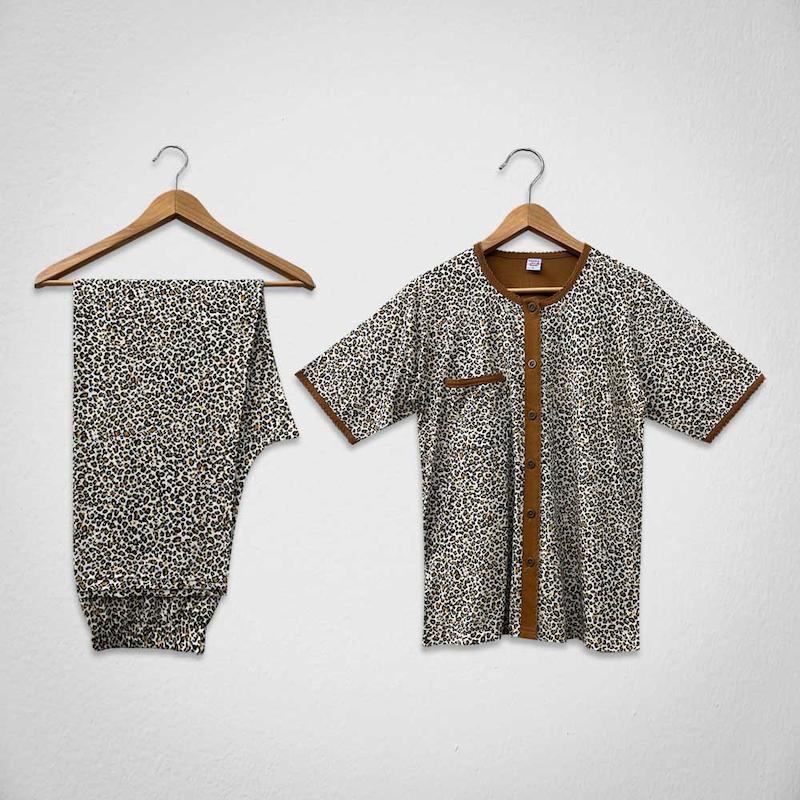 تیشرت شلوار پلنگی رز