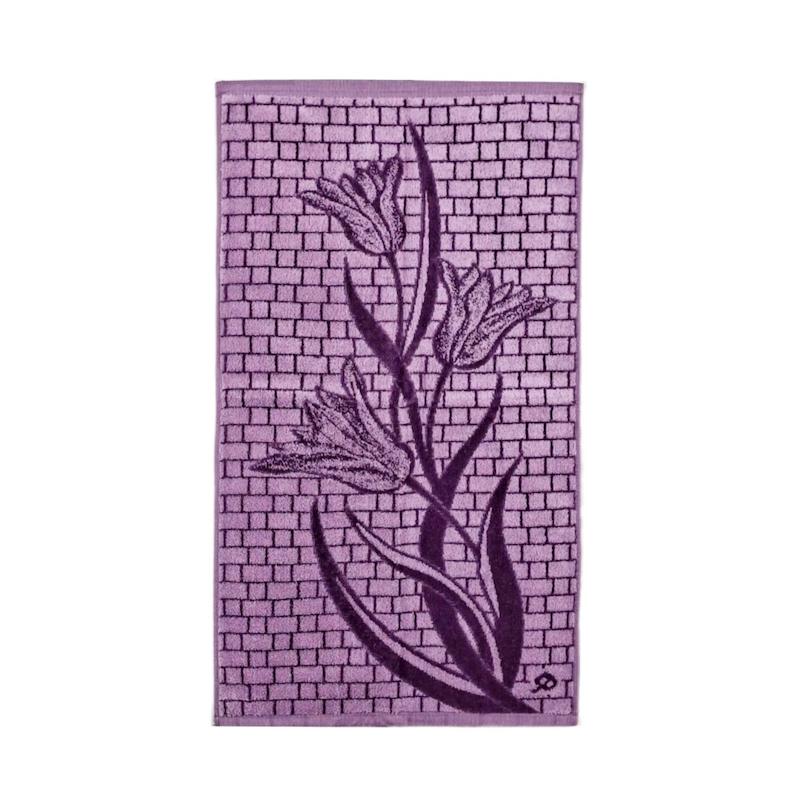 حوله دستی بزرگ ژاکارد مخمل(طرح گل لاله)