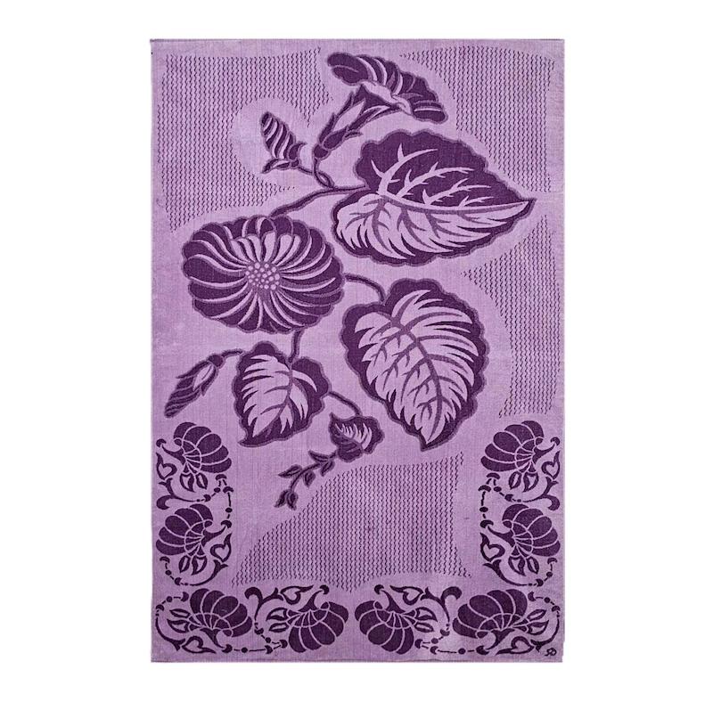 حوله حمام ژاکارد مخمل بنفش