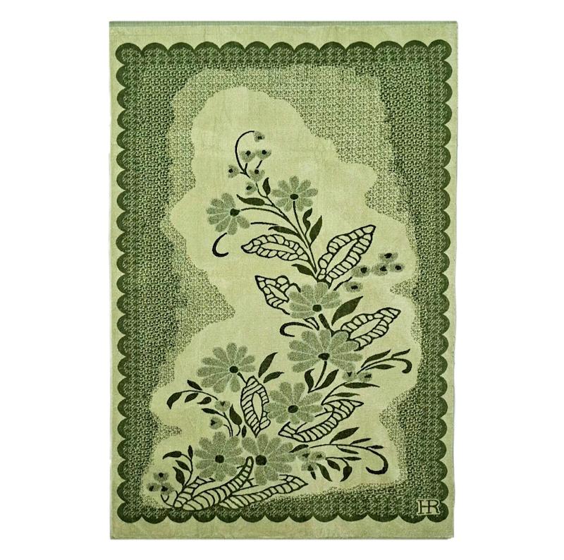 حوله حمام ژاکارد مخمل(طرح بوته گل)