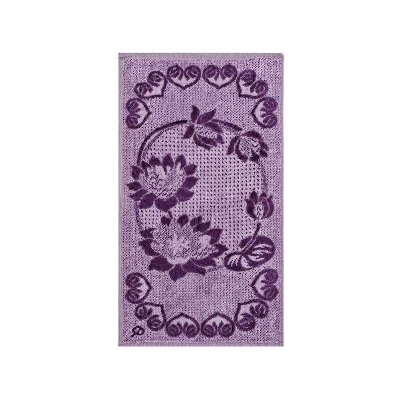 حوله دستی کوچک  ژاکارد مخمل(طرح  گل مرداب)