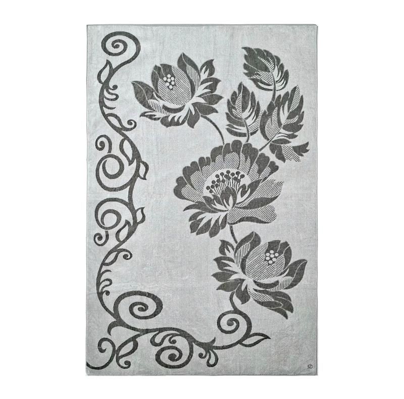 حوله حمام ژاکارد مخمل(رنگ طوسی)