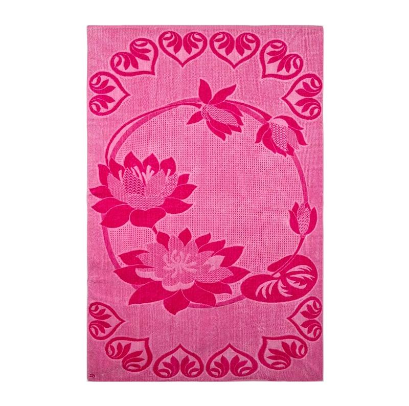 حوله حمام ژاکارد مخمل(طرح گل مرداب)