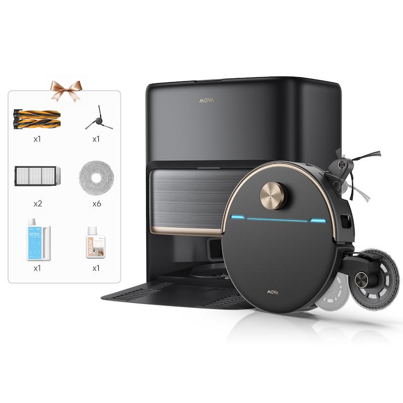 جارو رباتیک آب و خاک مووا MOVA V70 (مکش ۴۲ هزار پاسکال + ایستگاه تخلیه و شستشوی خودکار)
