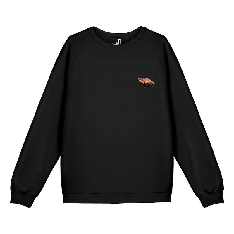 سویشرت رگلان گلدوزی طرح روباه | FOX