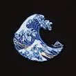 سویشرت رگلان گلدوزی طرح موج بزرگ کاناگاوا | THE GREAT WAVE OF KANAGAWA