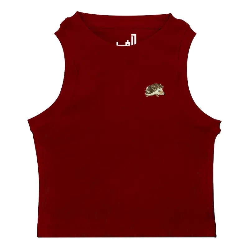 کراپ تاپ کشی گلدوزی طرح جوجه تیغی | HEDGEHOG