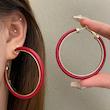 گوشواره حلقه ای ژورنالی قرمز 