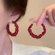 گوشواره ژورنالی چرم حلقه ای 