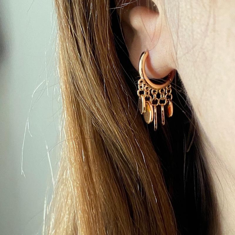 گوشواره پولکی طلایی