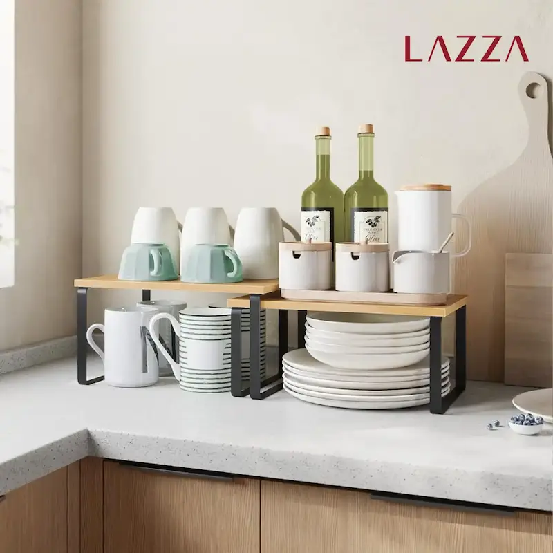 شلف چوبی لازا |  دو طبقه چند حالته |  KT-SH-02-WD