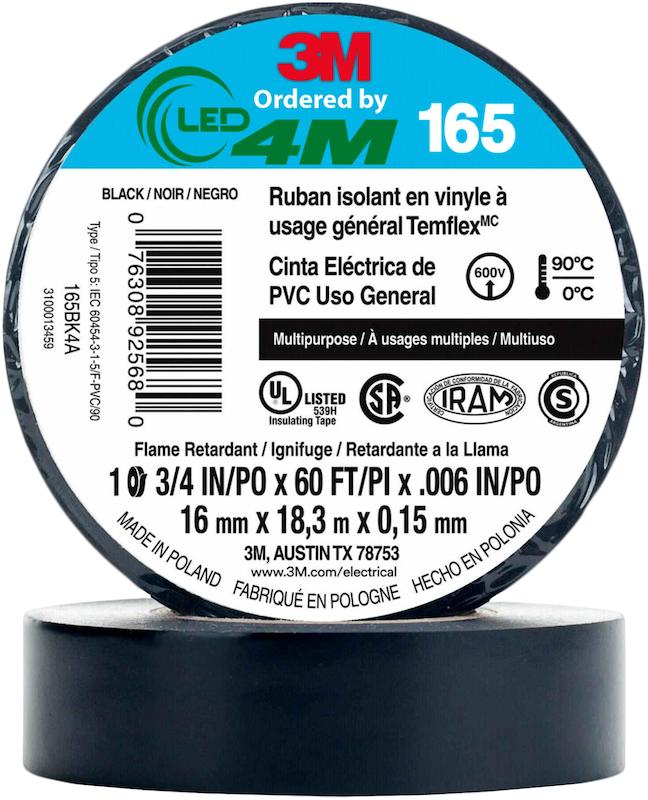 چسب برق 3M به سفارش LED 4M ساخته Poland طول 18.30 متر و عرض 16 میلی متر و ضخامت 0.15 میلی متر مدل 3M