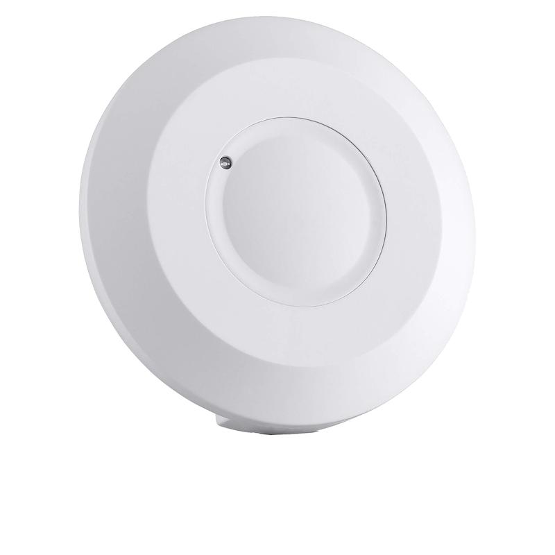 سنسور سقفی روکار تخت حرکتی MACROWAVE توان 1200 وات  LED 4M شعاع دید 360 درجه فاصله دید 24 متر سه چشمی مدل سقفی روکار تخت