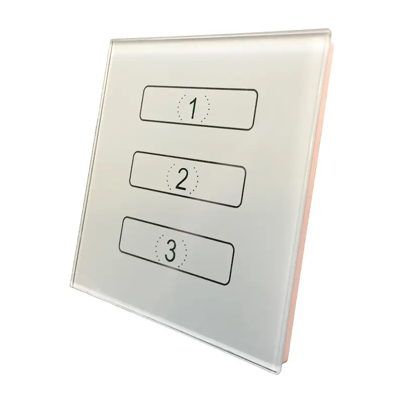 کلید سه پل لمسی سایز 88*88*58 میلی متر همراه با قوطی مخصوص LED 4M