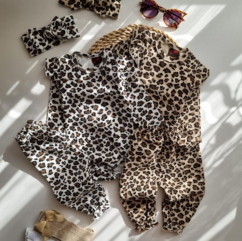 ست ۳ تیکه بادی شلوار پلنگی کد ۰۶۰۲