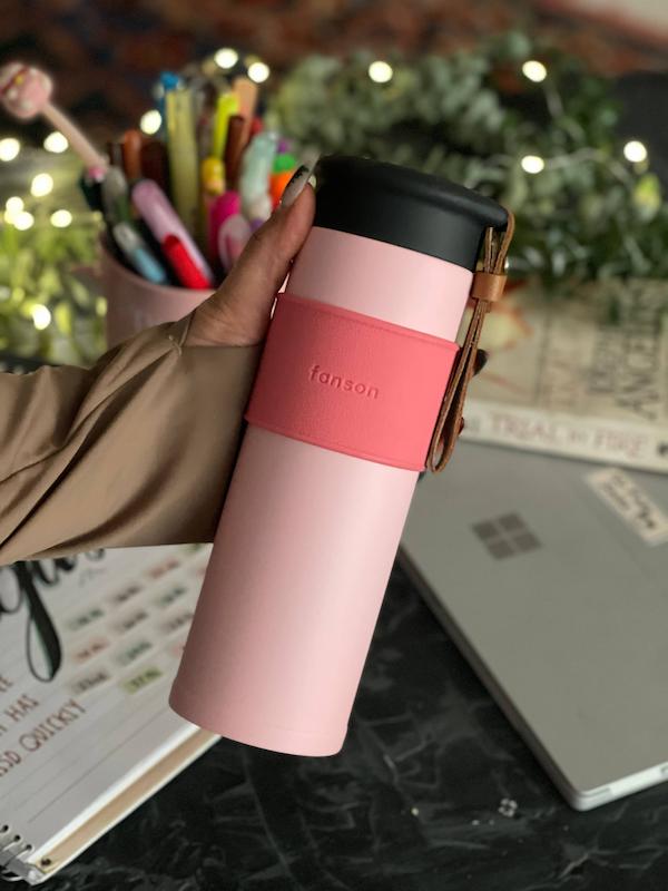 تراول ماگ فنسون بزرگ صورتی