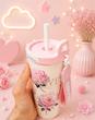 تراول ماگ استیل طرح گل 💞