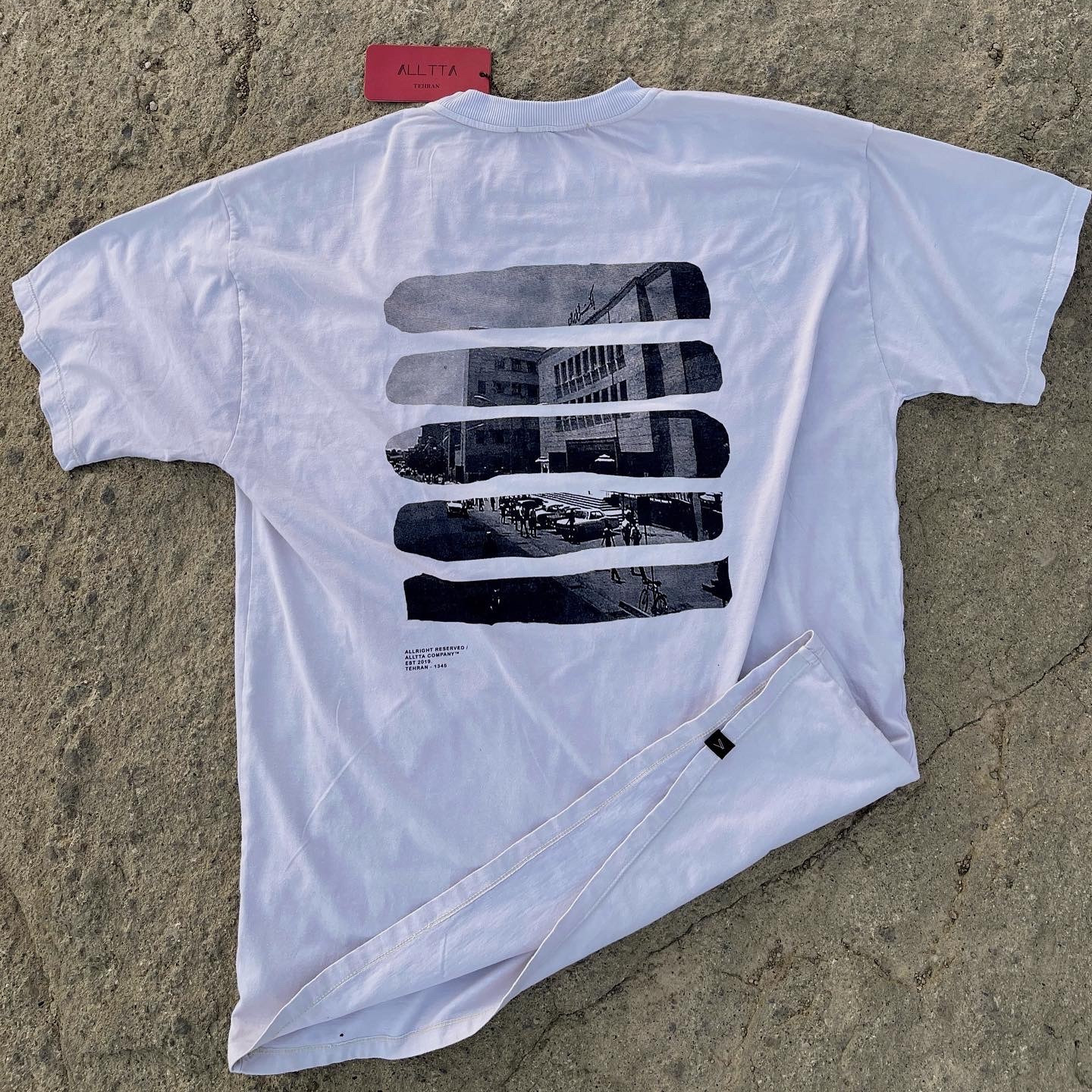 تی شرت " TEHRAN - 1345 " - سفید وینتیج