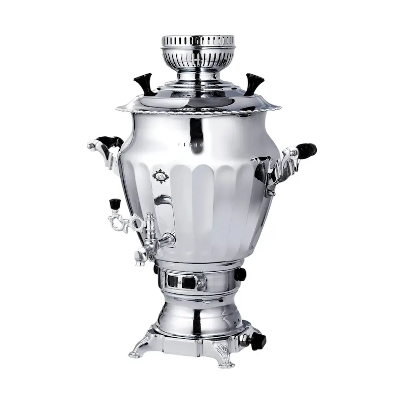 سماور گاز سوز عالی نسب مدل نگین سیمین - 6 لیتری