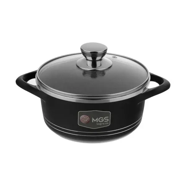 قابلمه گرانتیتی MGS طرح ایتالیا سری B سایز 16_رنگ مشکی