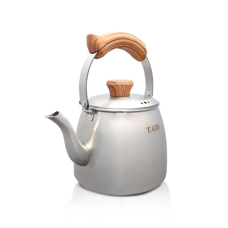 کتری لوله دار قیطاسی2/5 لیتری مدل سپهر کد30407_استیل مات ، کف چدن،دستگیره با کالیت و استیل