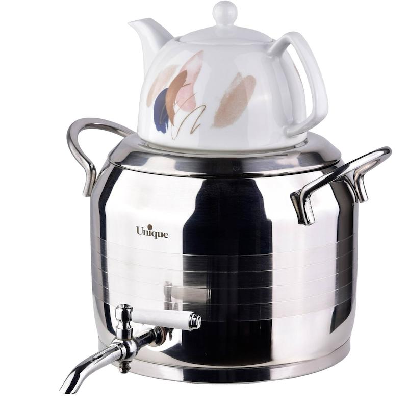 کتری قوری شیر دار یونیک  5 لیتری کد7295_دسته استیل