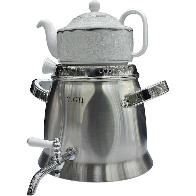 کتری قوری شیر دار قیطاسی مدل کاوه کد7020 _5/5 لیتر کف چدن