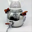 کتری قوری شیردار قیطاسی کد9065_استیل براق، کف چدن،6 لیتری ،دستگیره باکالیت طرح چوب