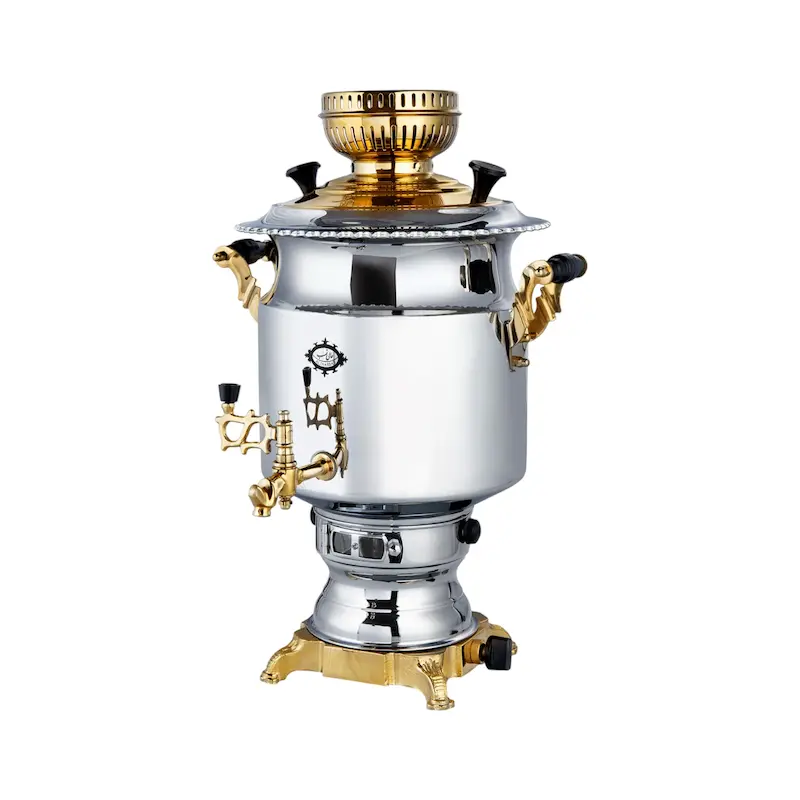 سماور گازی عالی نسب مدل آبتین نفیس طلایی