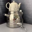 کتری و قوری شیر دار قیطاسی مدل تابناک کد7960_استیل براق 6 لیتری و کف چدن