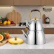 کتری قوری استیل Nicolo نیکولو دسته بالا براق کد 3220_3 لیتری در سه رنگ نقره ای و طلایی و مسی