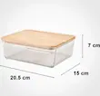 ست ظروف نگهدارنده ی غذا شیشه ای شیار دار مستطیل لیمون کد 2211 بسته ۳ عددی