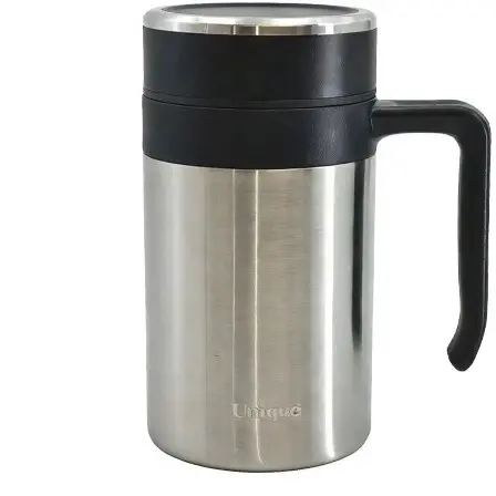 ماگ استیل دسته دار450میل یونیک UN-1829  وارداتی در سه رنگ سفید _ مشکی _ استیل