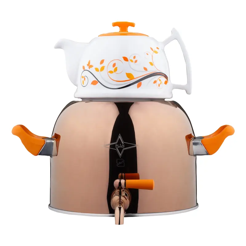 کتری رو گازی با قوری چینی پلان مدل 5183