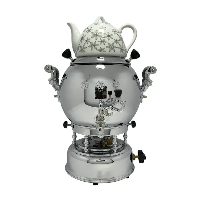 سماور گازی با قوری چینی سیلور مدل 517