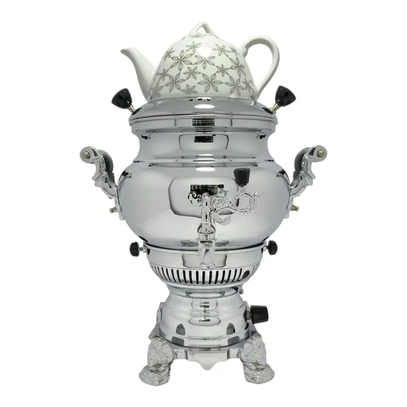 سماور گازی با قوری چینی سیلور مدل 523