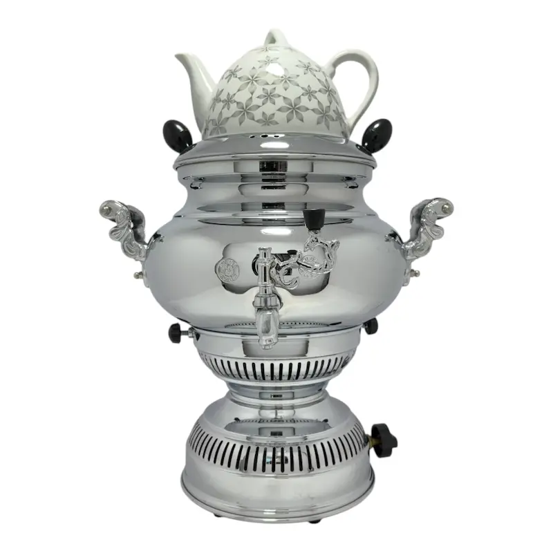 سماور گازی با قوری چینی سیلور مدل 525T