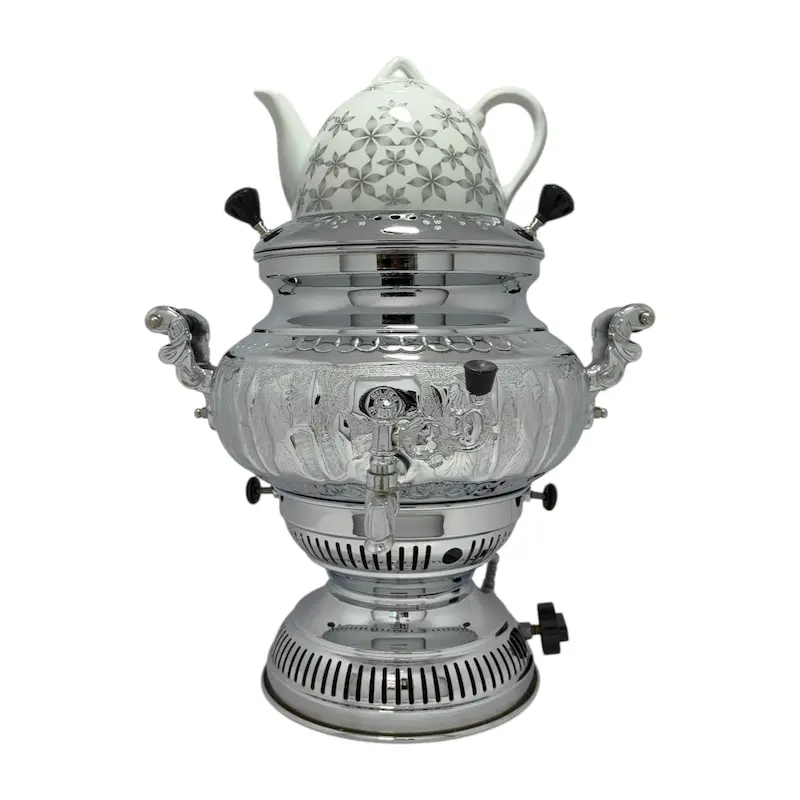 سماور گازی با قوری چینی سیلور مدل 526