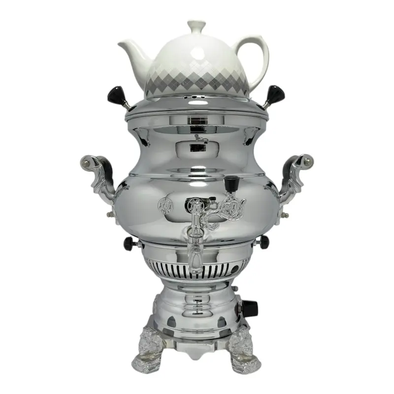 سماور گازی با قوری چینی سیلور مدل 531