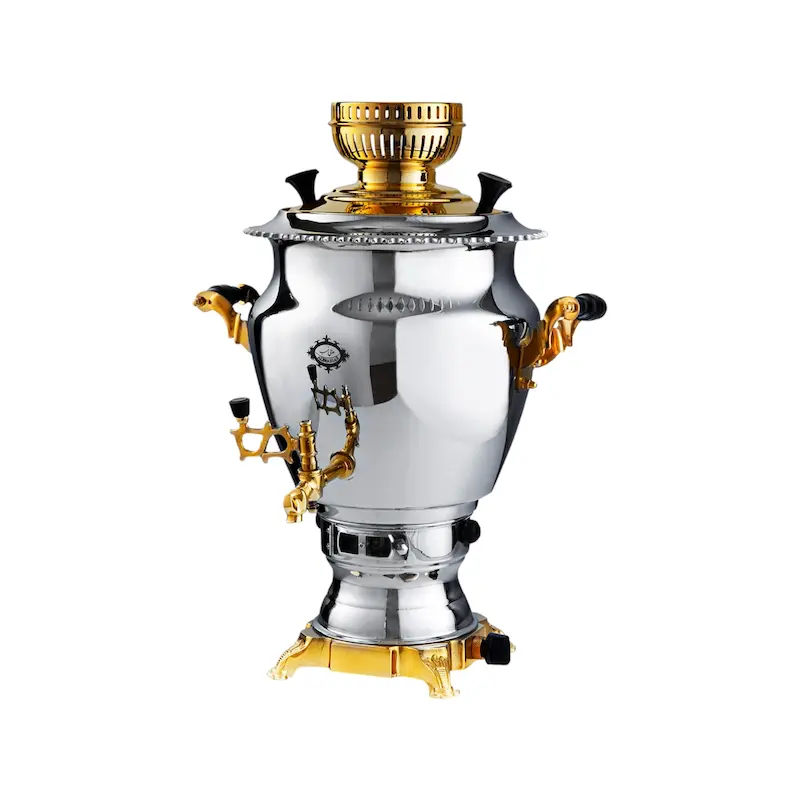 سماور گازی عالی نسب مدل گنجینه نفیس طلائی