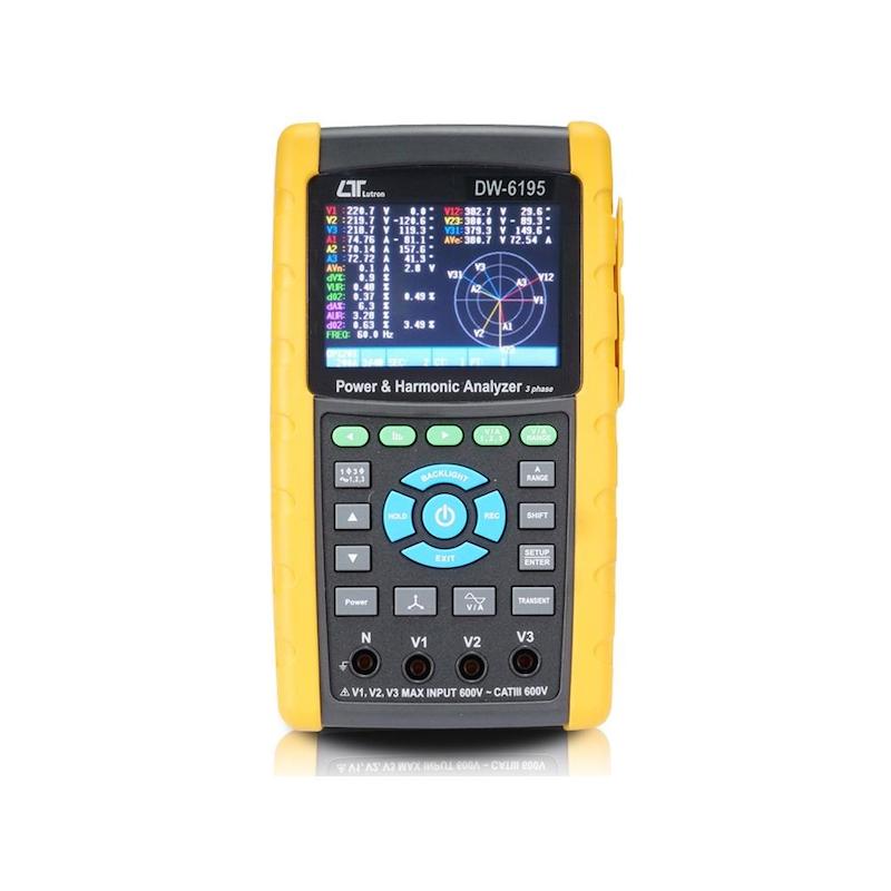 پاور آنالایزر تکفاز و سه فاز هارمونیک با صفحه نمایش رنگی لوترون مدل DW-6195