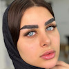 طوسی آبی با ته مایه سبز و دور ظریف